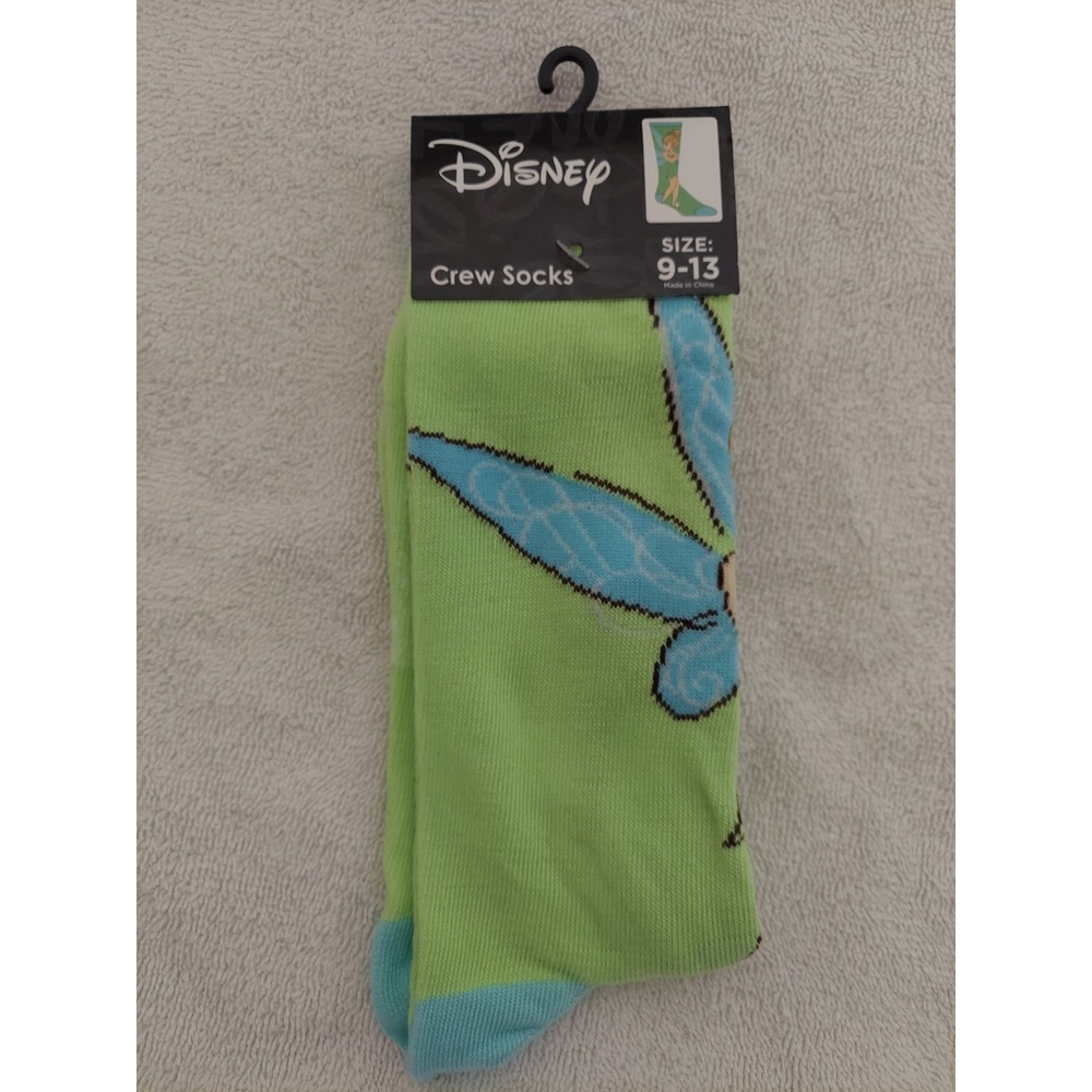 Disney Tinkerbell Crew Socks Size 9-13 Green Blue Equalizer Accessories‎